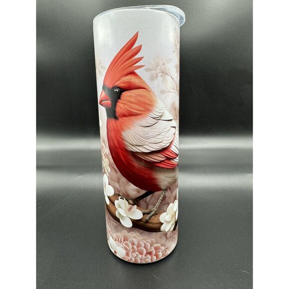20oz =tumbler CUSTOM stainless steel with Lid/Straw CARDINAL Temp Color Changing - Picture 1 of 6